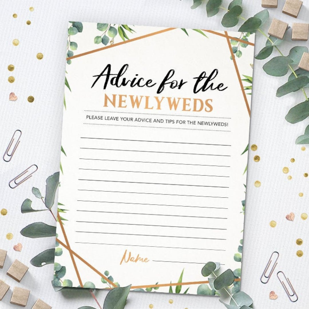 Advice for the Newlyweds Advice Cards Bridal Shower Game - Etsy