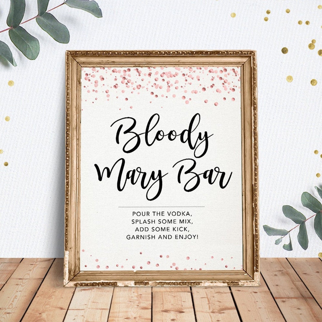 Bloody Mary Bar Sign Printable Sign Bridal Shower Decor - Etsy