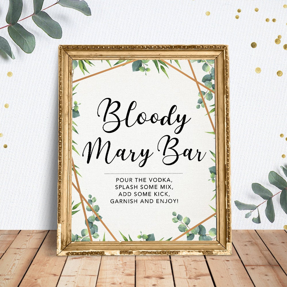 Bloody Mary Bar Sign Printable Drinks Sign 8x10 Bridal - Etsy España