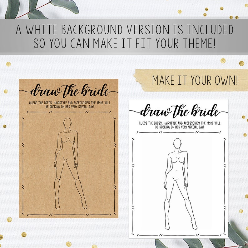 Draw the Bride Guess the Dress Printable Bridal Shower | Etsy France