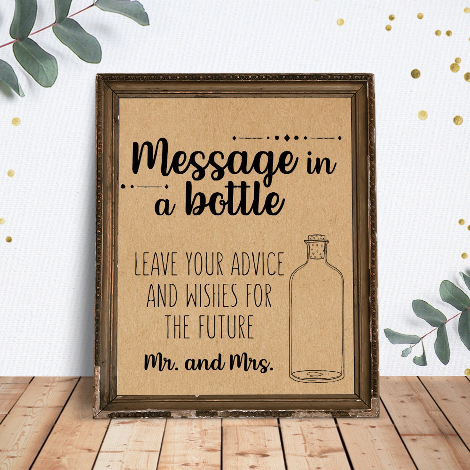 Message in a Bottle Sign Printable Wedding Sign Bridal - Etsy