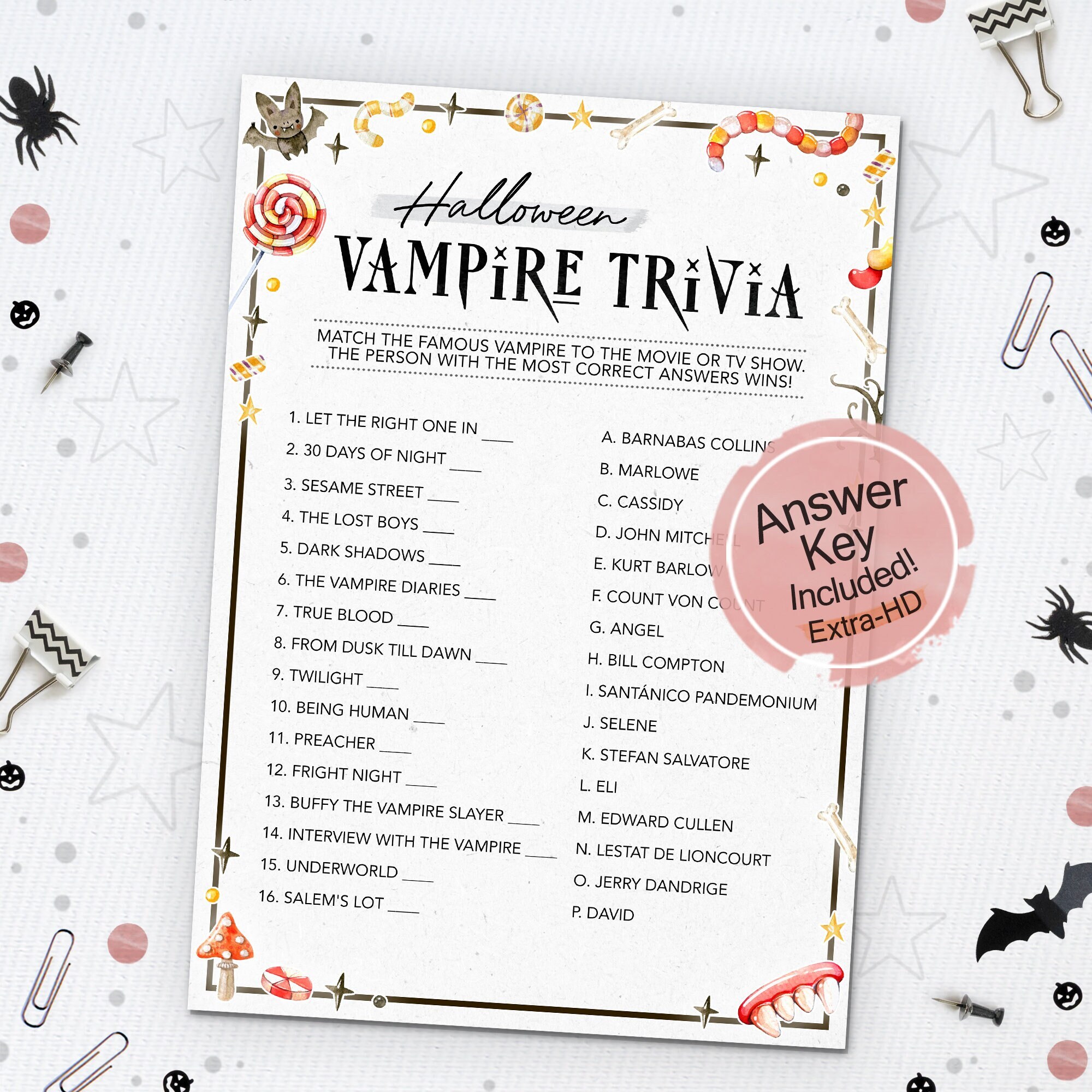 Vampire Party Game - Etsy