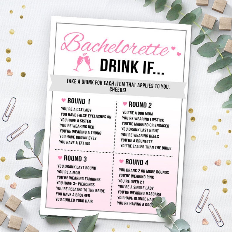 Bachelorette Drink If Bachelorette Games Printable Bridal | Etsy