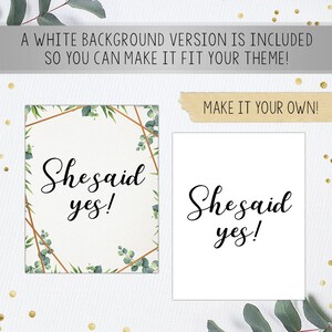 She Said Yes 8x10 Printable Sign Bridal Shower Decor Bridal - Etsy