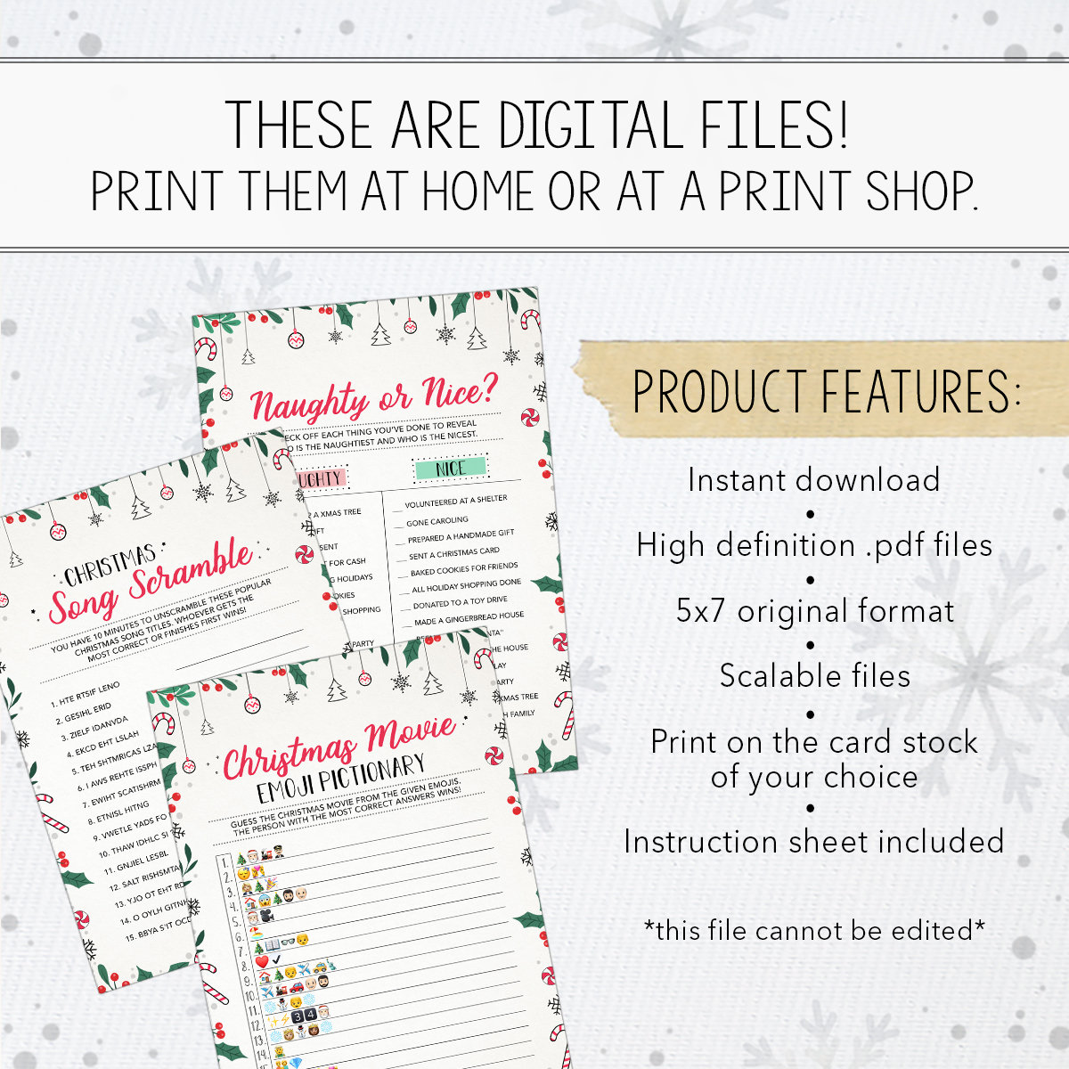 Bundle of 7 Christmas Games Christmas Printable Games - Etsy