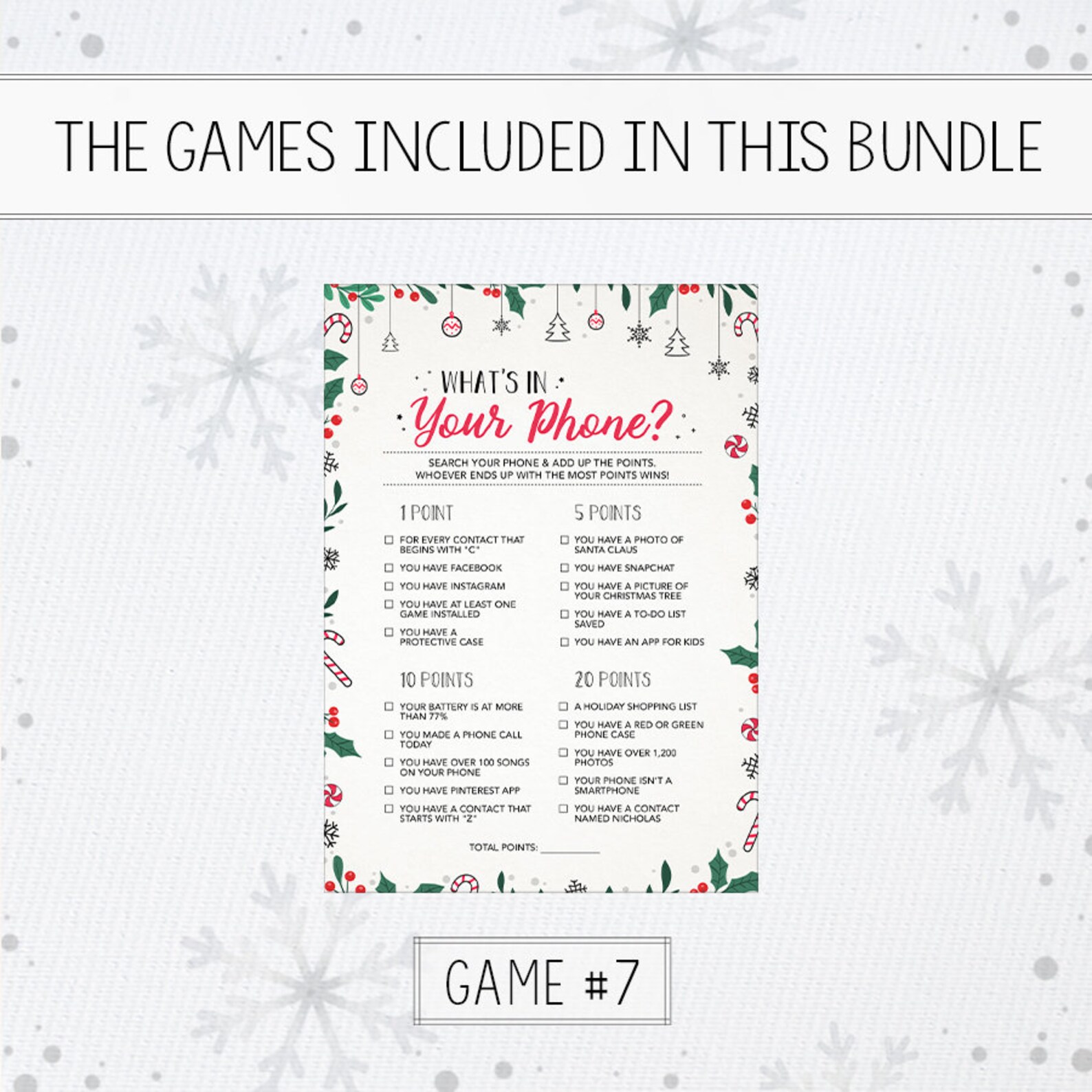 Bundle of 7 Christmas Games Christmas Printable Games - Etsy