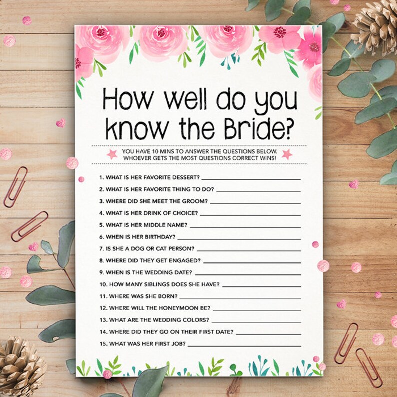 How Properly Do By yourself Notice The Bride, Printable Bridal Shower Online games, Bachelorette Get together Video games, Quick Down load, Electronic Down load, Wedding ceremony Quiz picture about How Well Do You Know the Bride Printable identified as How Properly Do Oneself Realize The Bride, Printable Bridal Shower Online games, Bachelorette Bash Video games, Instantaneous Obtain, Electronic Down load, Marriage ceremony Quiz