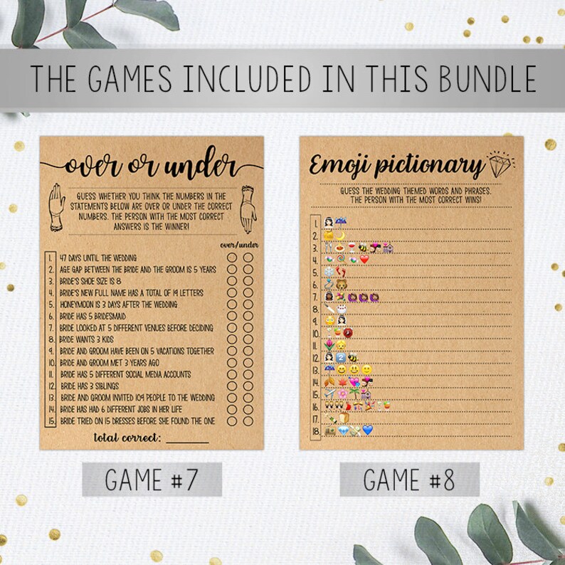 Bridal Shower Games Printable Shower Game Bundle Bridal Shower Game Bridal Shower Game Idea Wedding Game Bridal Shower Instant Download