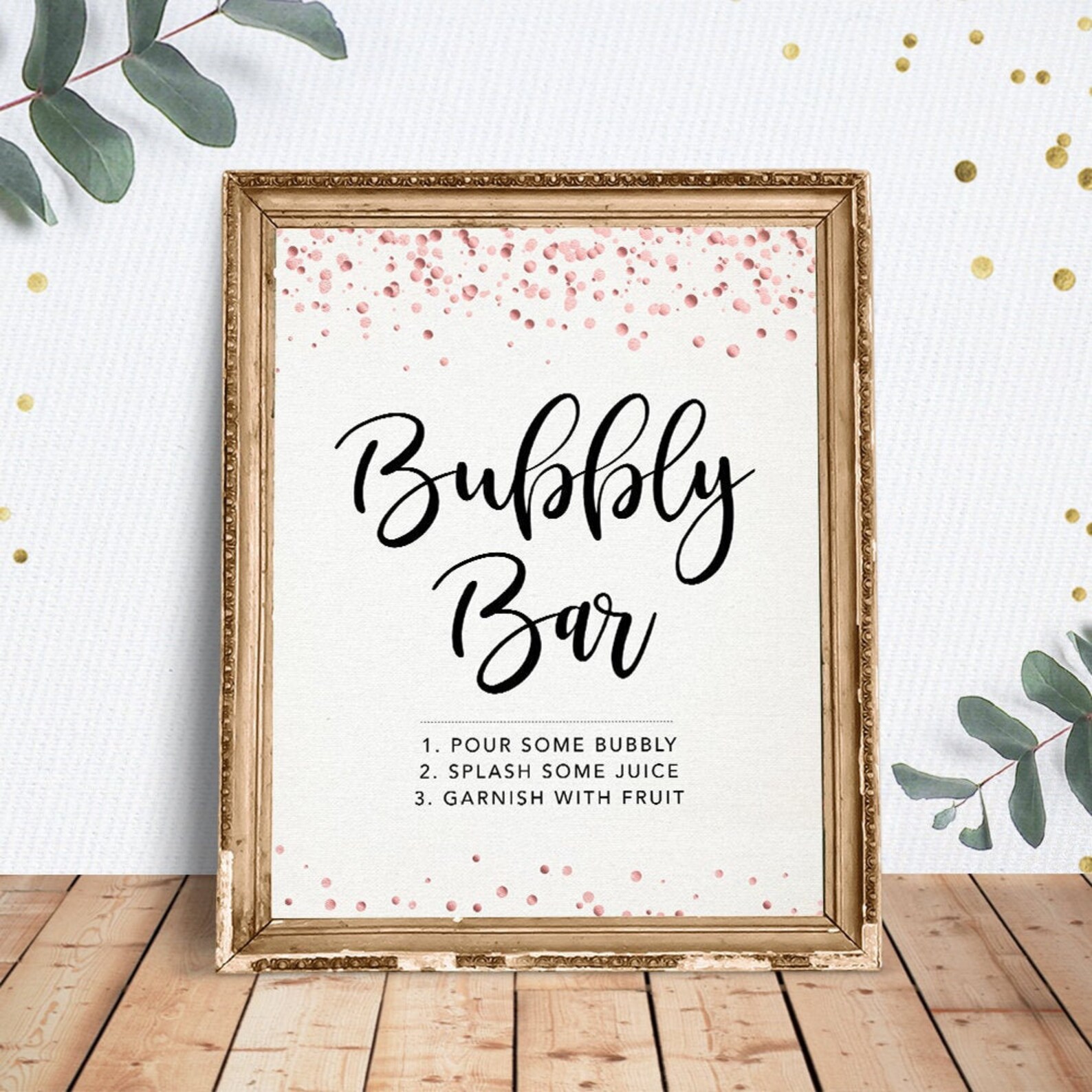 Bubbly Bar Sign Drinks Bar Printable Sign Bridal Shower | Etsy