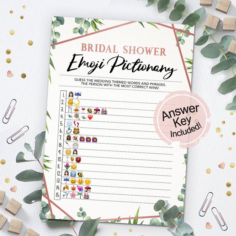 Bridal Emoji Game Bridal Shower Games Printables Bridal - Etsy