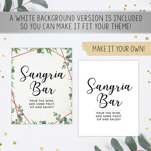 Sangria Bar Sign Printable Sangria Bar Bridal Shower Sign - Etsy
