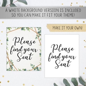 Please Find Your Seat Sign Printable Sign Bridal Shower - Etsy