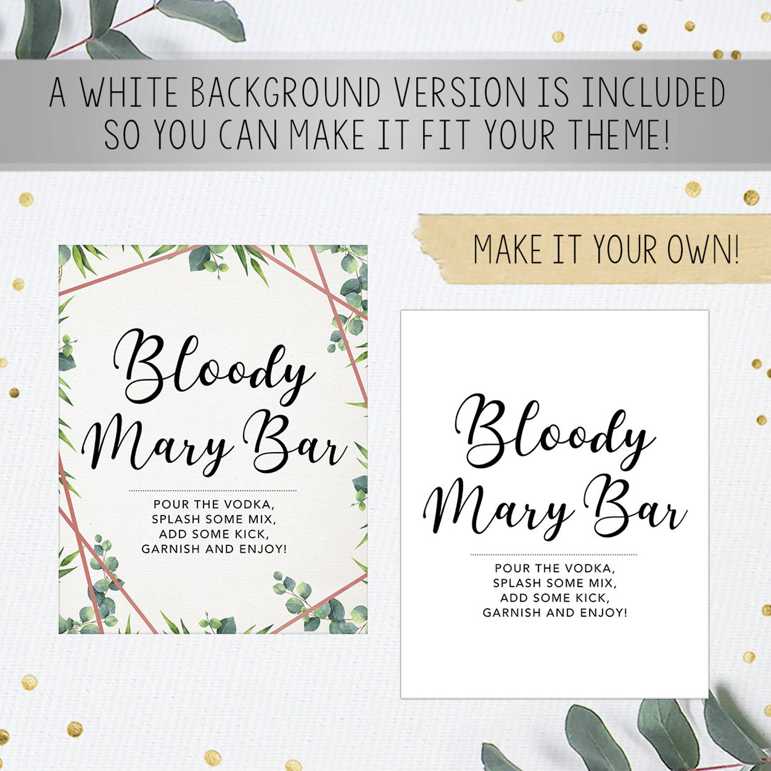 Bloody Mary Bar Sign 8x10 Instant Download Printable Sign - Etsy