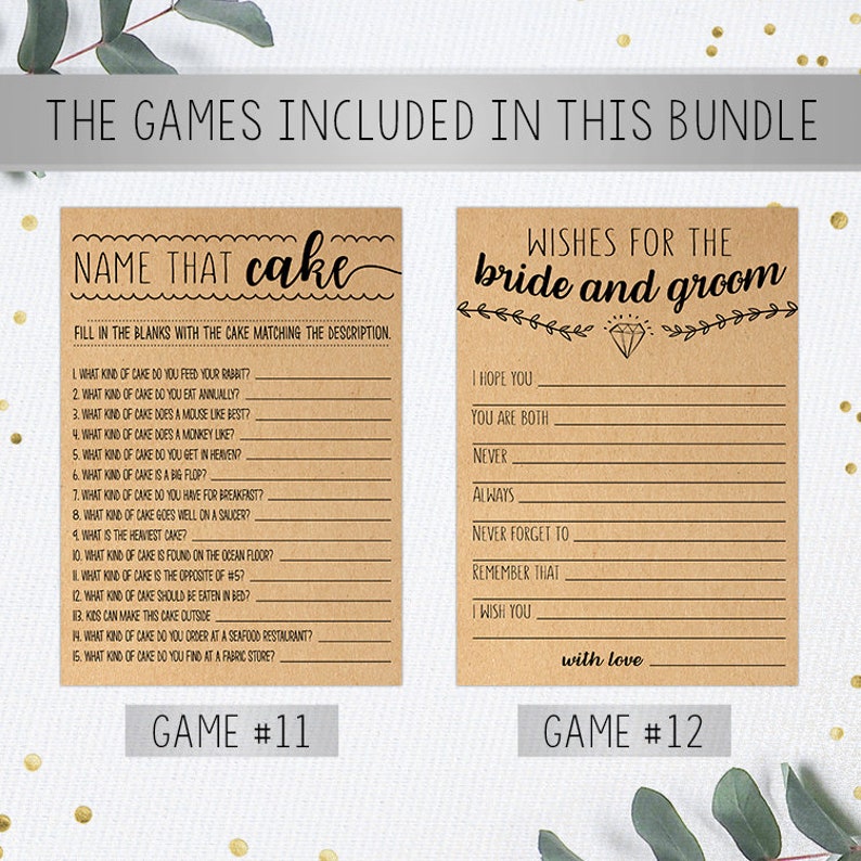 Bridal Shower Games Printable Shower Game Bundle Bridal Shower Game Bridal Shower Game Idea Wedding Game Bridal Shower Instant Download