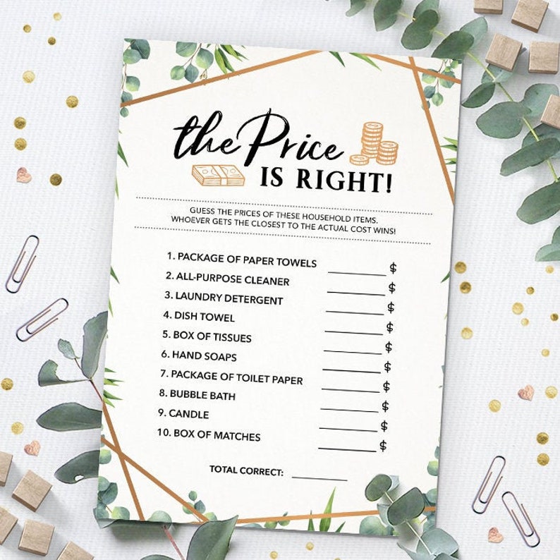 The Price Is Right Bridal Shower Games Printables Bridal | Etsy