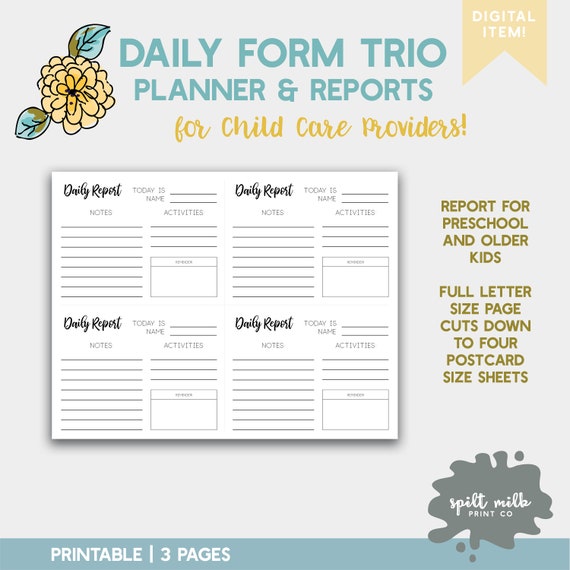 Every day Kind Trio Planner + Studies for Daycare Electronic Obtain, Youngster Treatment Printable, Nanny Varieties photo regarding Daily Sheets known as Day-to-day Variety Trio Planner + Experiments for Daycare Electronic Down load, Baby Treatment Printable, Nanny Varieties