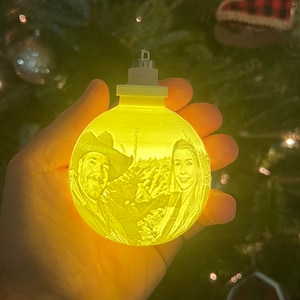 Custom Photo Ornament Personalized 3D Printed I Ornament Ball Christmas gift Lithophane Ball Christmas decor Custom ornaments