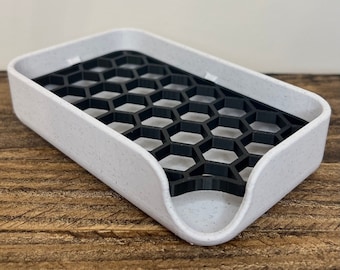 Modern Soap Dish Sponge Holder for Bathroom and Kitchen Soap Saver Soap Tray with Drainage Marble Bathroom Accessory Kitchen Dish Plastic