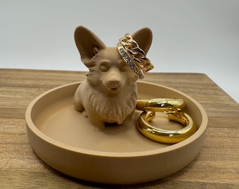 Corgi Ring Dish Jewelry Holder, Dog Trinket Tray, Ring Organizer, Vanity Storage, Dog Mom Gift, Pet Lover Decor