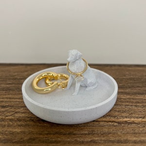 Dog Ring Holder Adorable Pet themed Organizer Dog Ring Stand with Dog Ring Dish Design for Unique Jewelry Display RingTray image 1