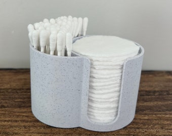 Vanity Organizer for Cotton Pads and Tips Bathroom Storage Container for Makeup Accessories Bathroom Countertop Organizer Cosmetic Tray