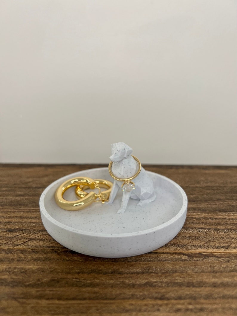 Dog Ring Holder Adorable Pet themed Organizer Dog Ring Stand with Dog Ring Dish Design for Unique Jewelry Display RingTray image 1