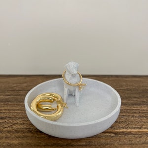 Dog Ring Holder Adorable Pet themed Organizer Dog Ring Stand with Dog Ring Dish Design for Unique Jewelry Display RingTray image 2