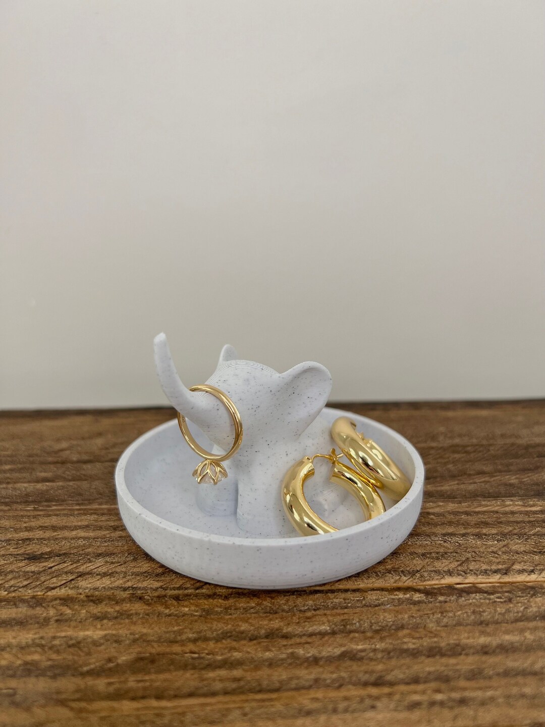 Elephant Jewelry Dish With Decorative Ring Holder and Tray Adorable