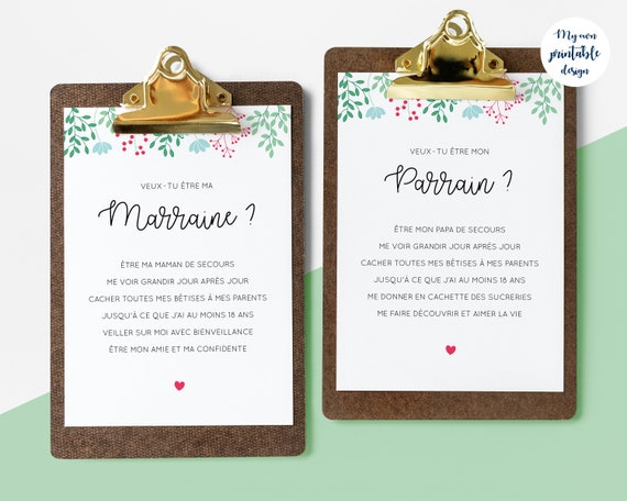 Cartes Demande Parrain Marraine A Imprimer Etsy Cartes Demande Parrain Marraine A Imprimer Etsy