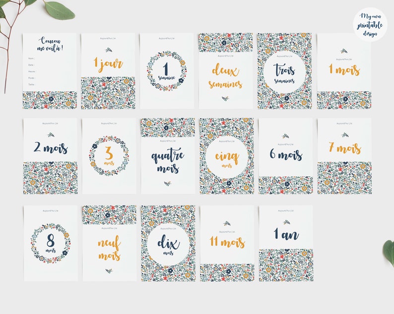 17 cartes étapes bébé à imprimer - Etsy France