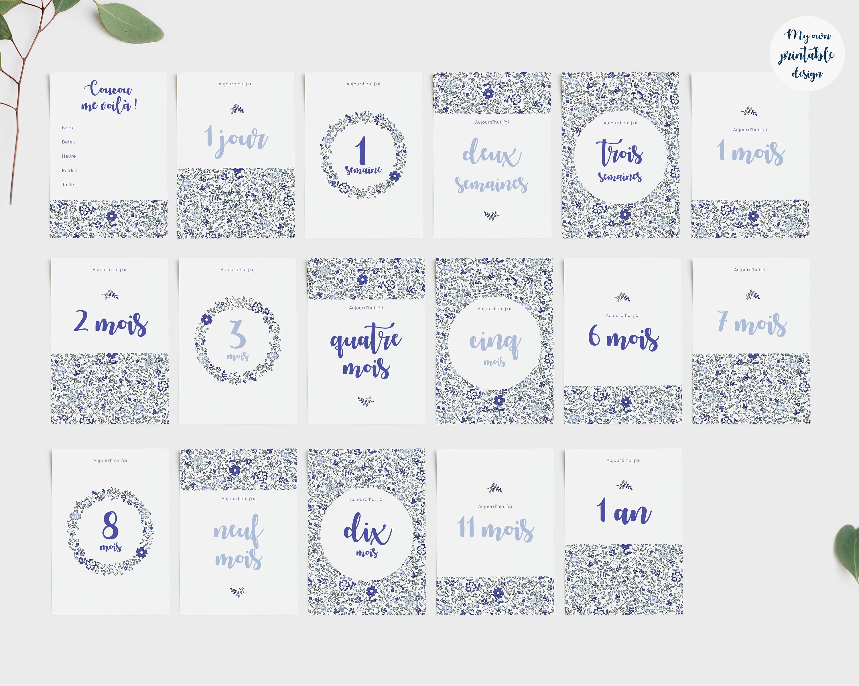 17 Cartes Etapes Bebe A Imprimer Etsy France