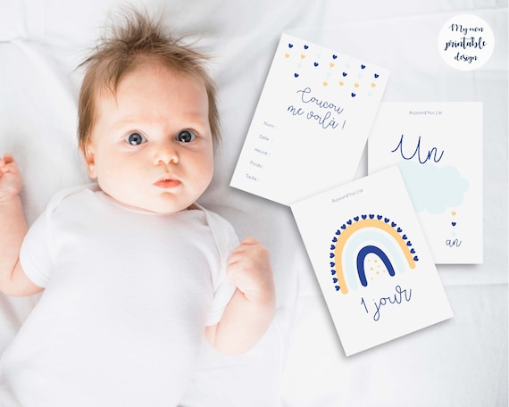 17 Cartes Etapes Bebe Garcon A Imprimer Etsy