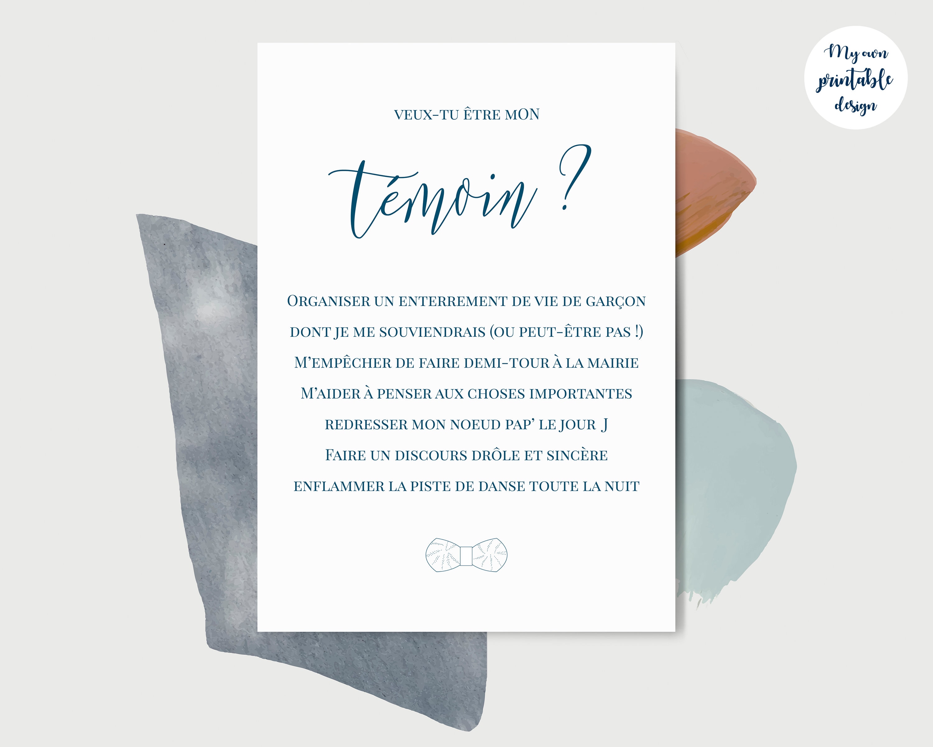 Carte Demande Temoin Mariage Homme A Imprimer Etsy