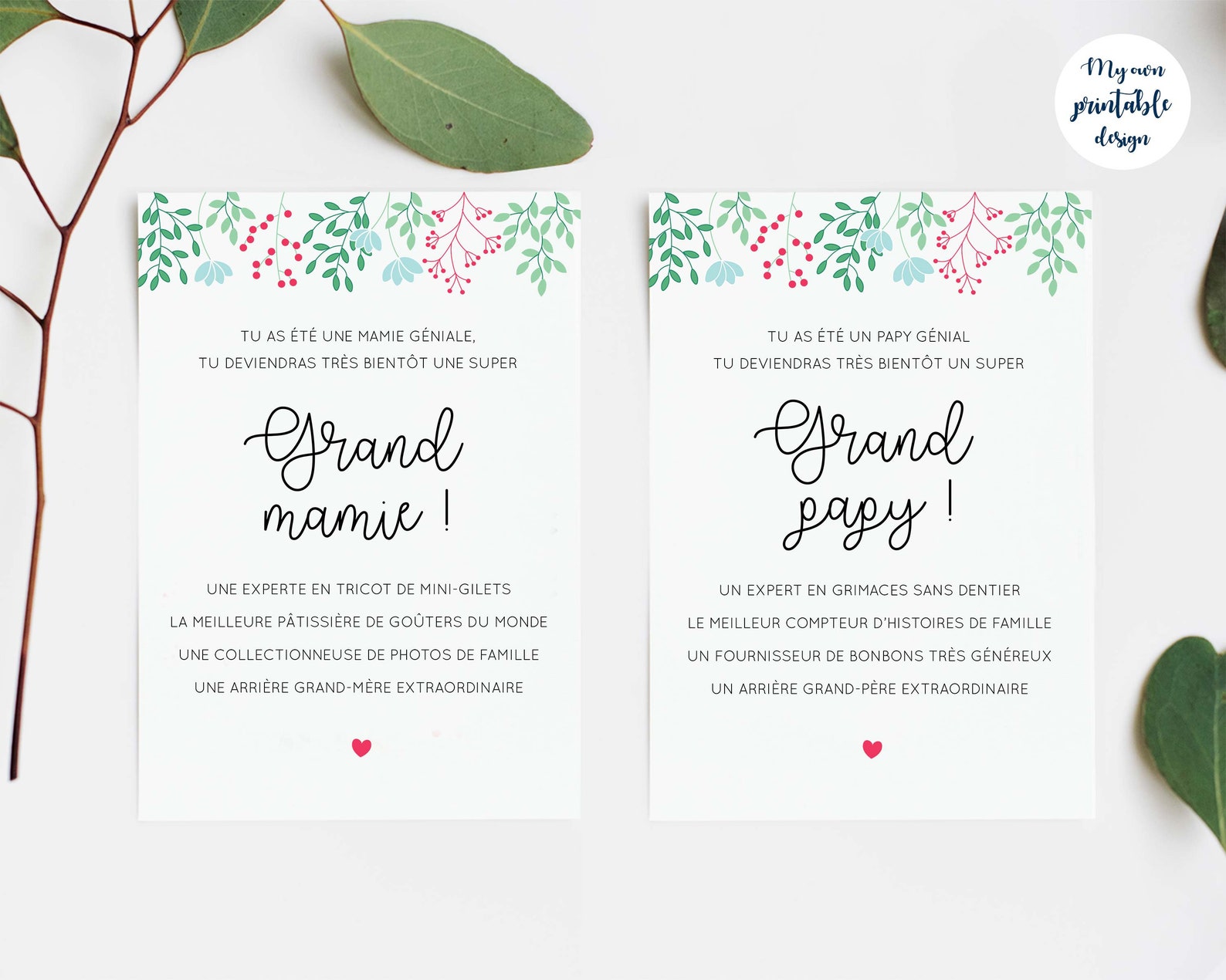 Texte Annonce Grossesse Arrière Grand Parents www.etsy.com