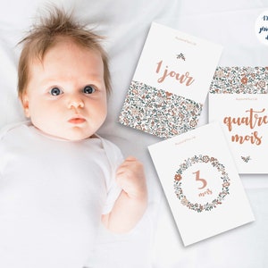 17 Cartes Etapes Bebe Fille A Imprimer Etsy