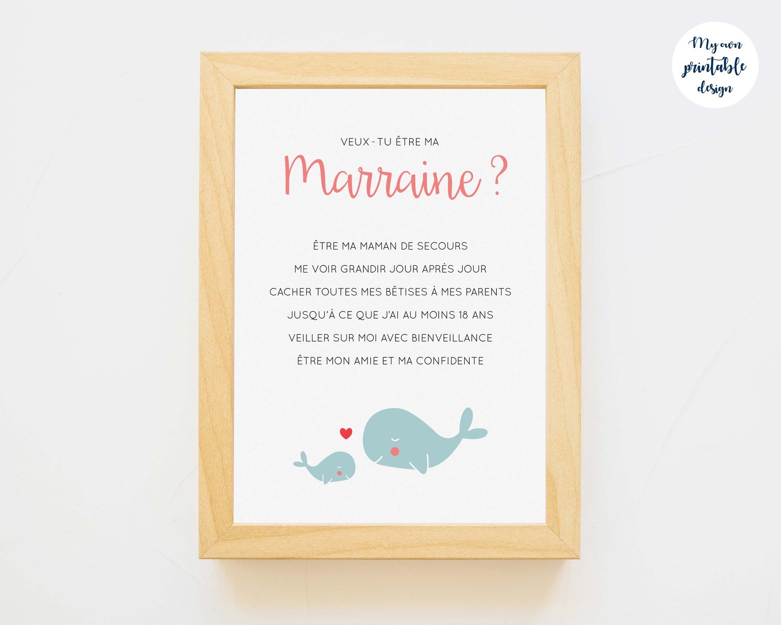 Cartes Demande Parrain Marraine à Imprimer Etsy