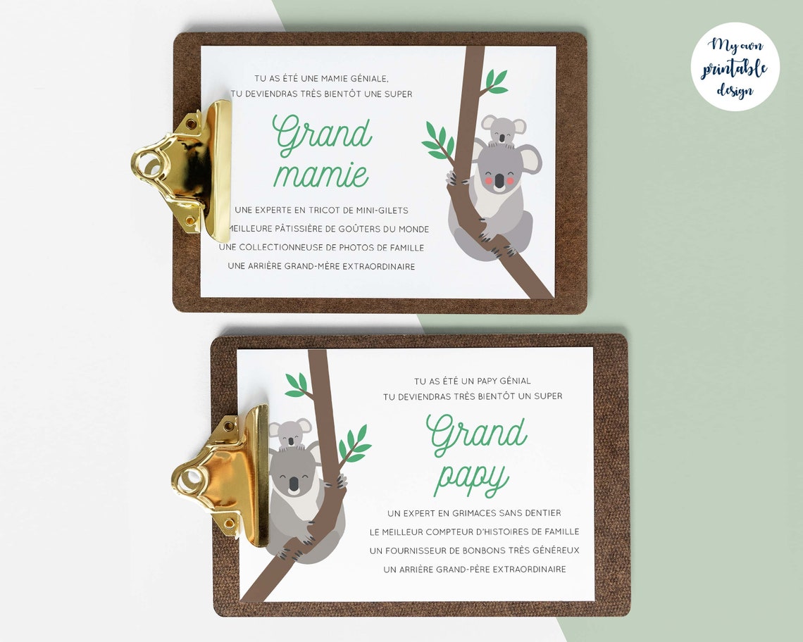 Texte Annonce Grossesse Arrière Grand Parents www.etsy.com