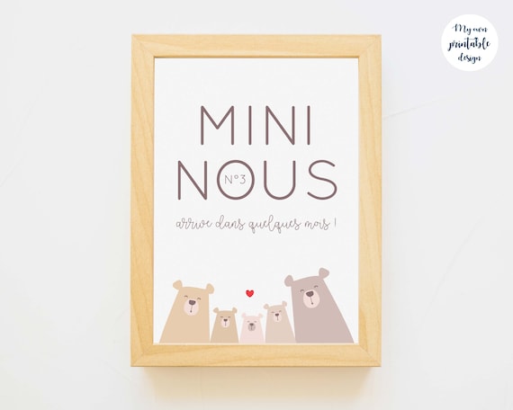 Carte Annonce Troisieme Grossesse A Imprimer Etsy