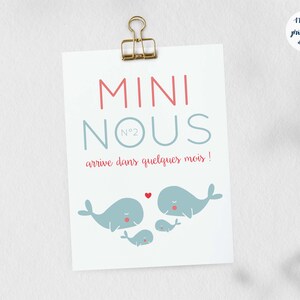 Carte Annonce Deuxieme Grossesse A Imprimer Etsy