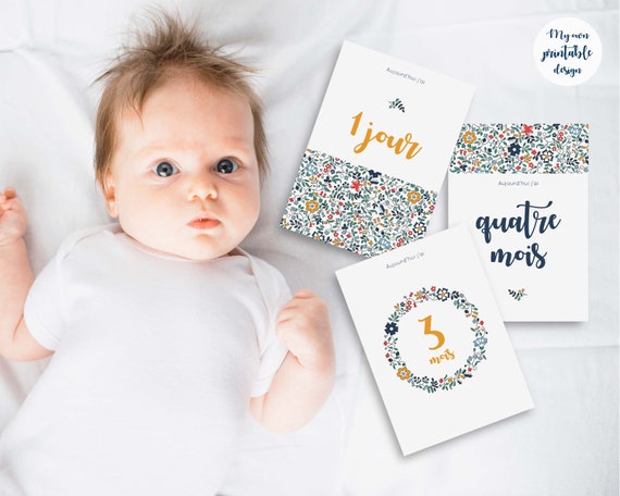 17 Cartes Etapes Bebe A Imprimer Etsy