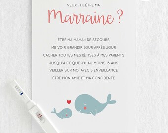Carte Demande Marraine A Imprimer Etsy Denmark