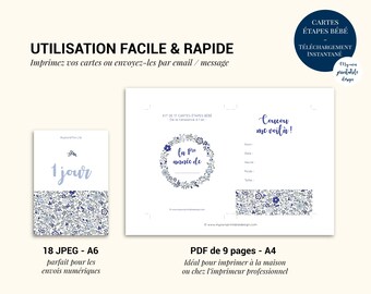17 Cartes Etapes Bebe A Imprimer Etsy France