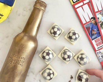 Chocolate Beer Bottle And Footballs - Fathers Day Chocolate Gifts - Gifts For Dad