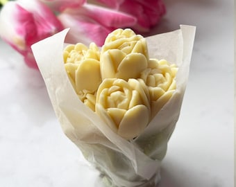 White Chocolate Bunch of Tulips - Mother's Day Gift - Chocolate Flowers