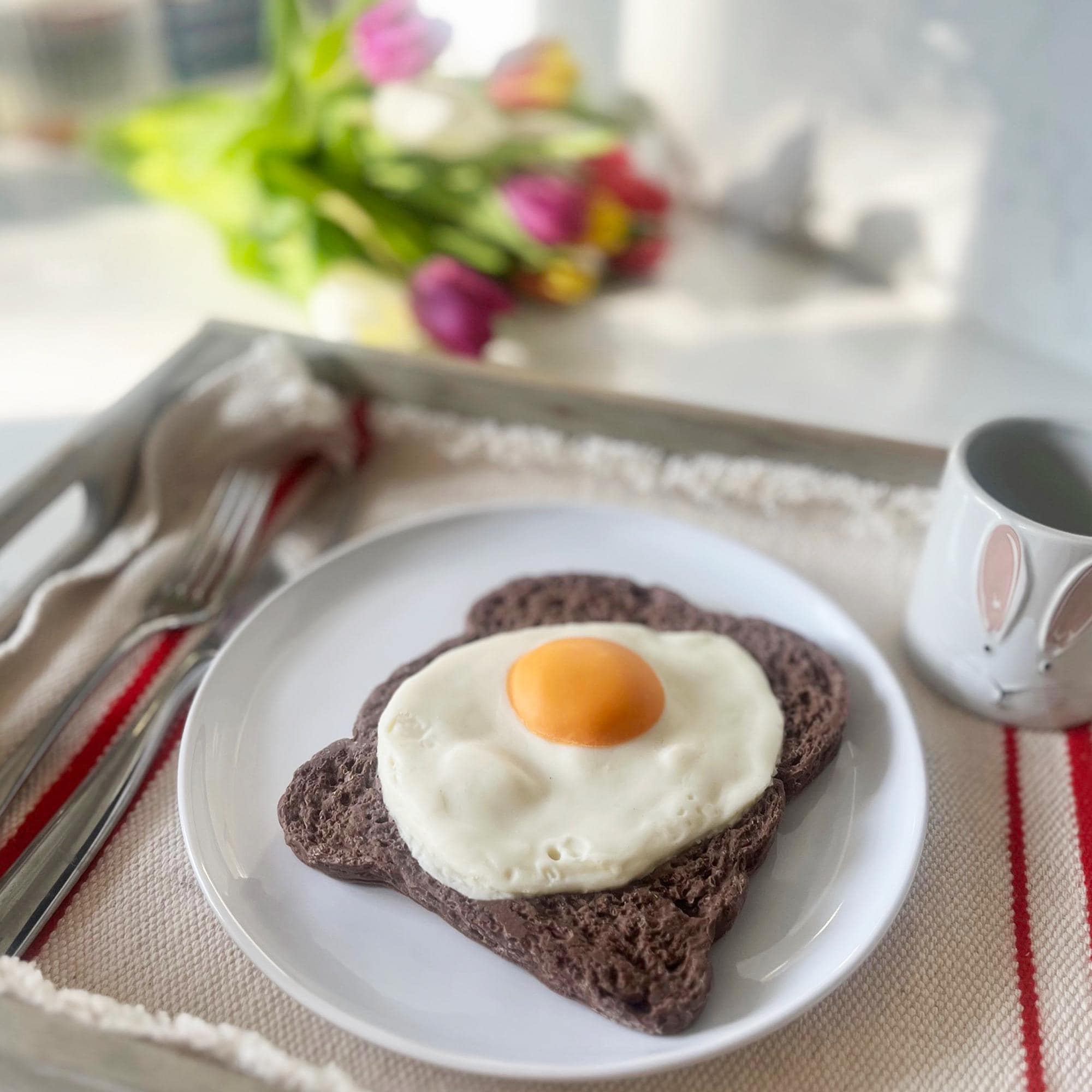 Giant Chocolate Fried Egg On Toast - for Easter