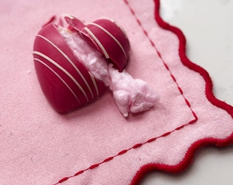 Four CandyFloss filled Chocolate Hearts - Valentines & Anniversay gift