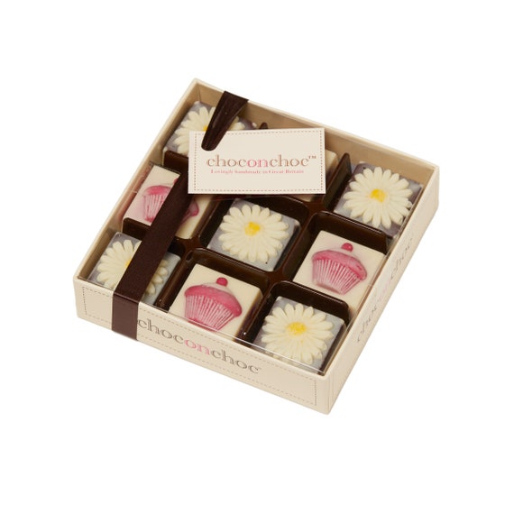 Handmade Belgian Chocolate Daisies and Cupcakes - Gift Box - Etsy