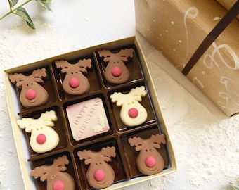 Christmas Chocolate Reindeer Box - Christmas Chocolate Gifts - Festive Chocolates - Selection Chocolate Box