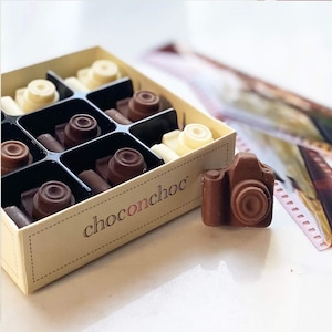 Set de cámara de chocolate belga: regalo fotográfico para fotógrafos