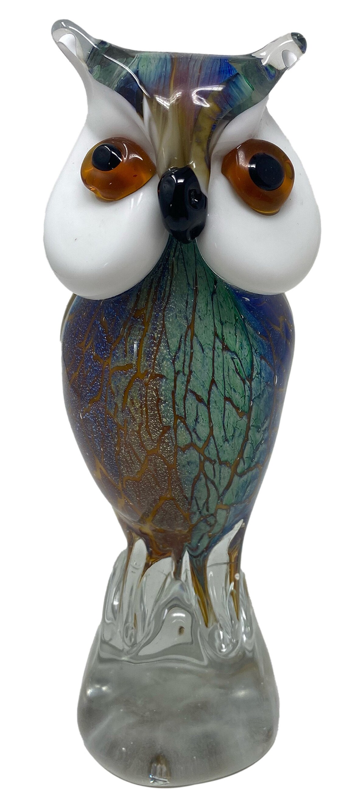Hand Blown Glass Owl, Crystal Sculpture Ornaments, Animal Figurines